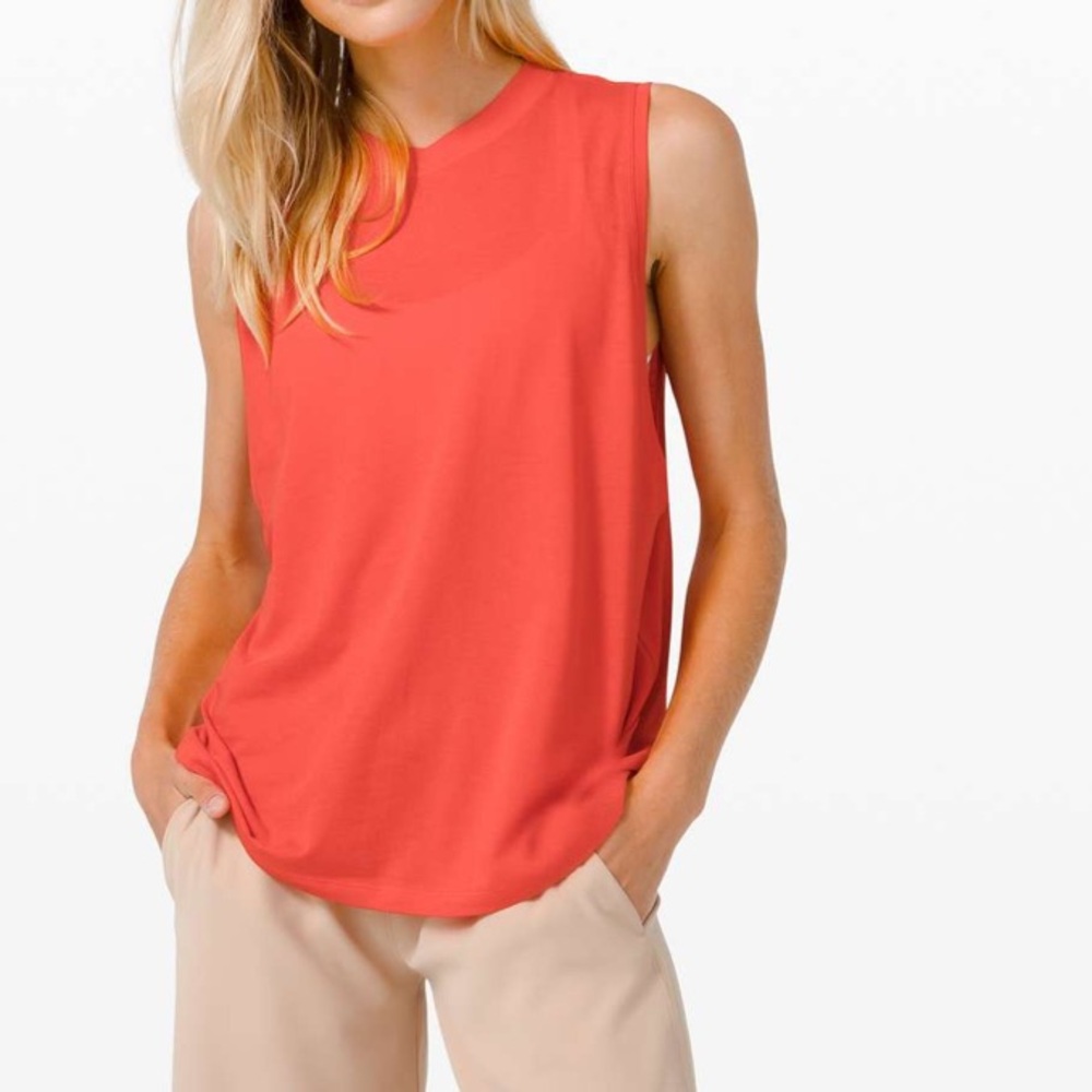 Lululemon All Yours Boyfriend Tank NWOT Sizes 6 Pima Cotton orange